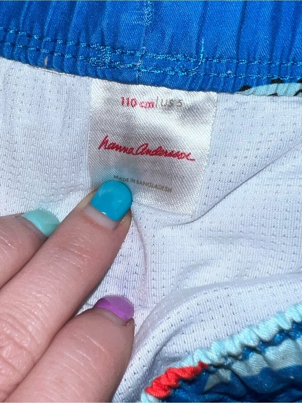 Hanna andersson Blue Alligator Print Swim Trunks size 5